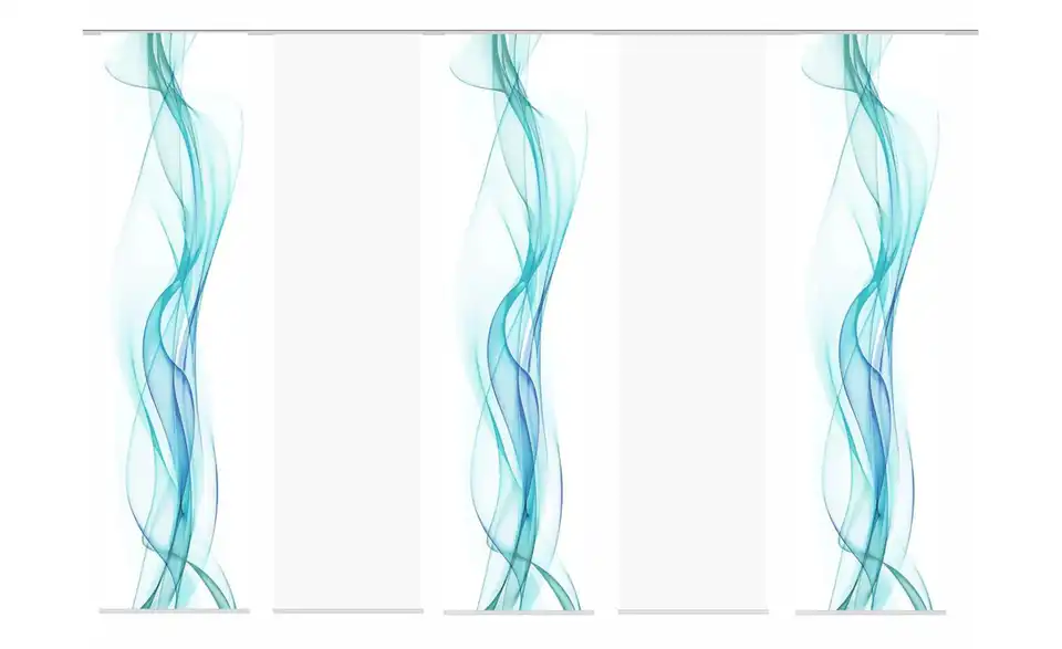 Schiebevorhang Blau 5er-Set
