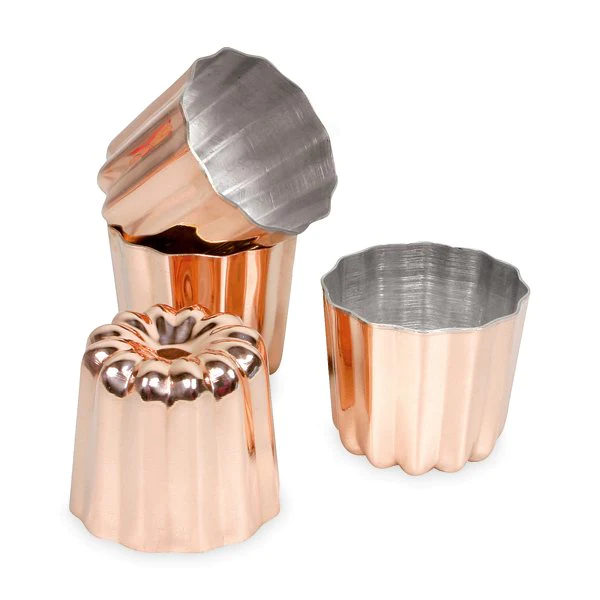 4 Moules cannelés à canelés bordelais 4,5 cm cuivre Patisse