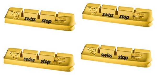 x4 Cartouches de Patins de Frein SwissStop RacePro Yellow King Pour Jantes Carbone Pour Freins Campagnolo