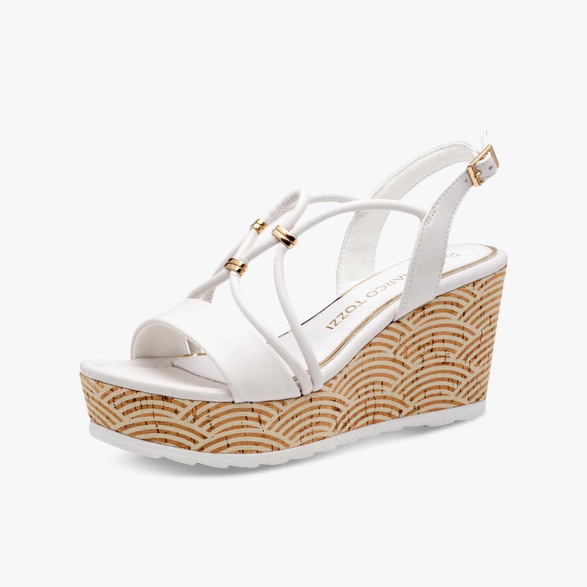 MARCO TOZZI Damen Keilsandalen weiß