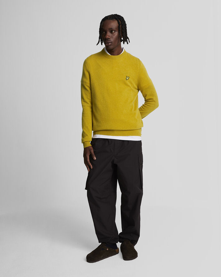 Lyle & Scott Lambswool Blend Crew Neck Jumper X319 ellaness gold marl