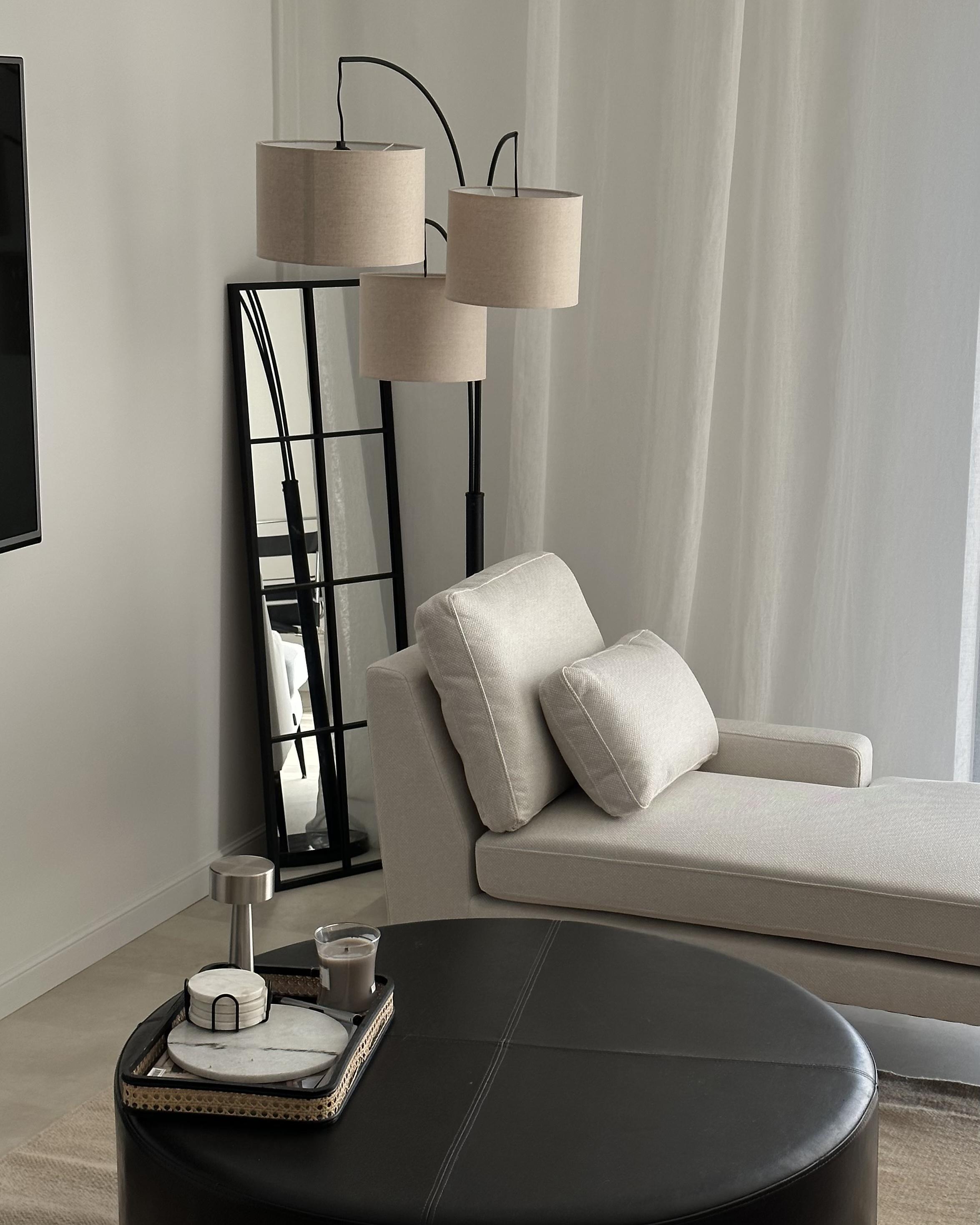Wandspiegel CAMON 38 cm 132 cm Metaal Zwart