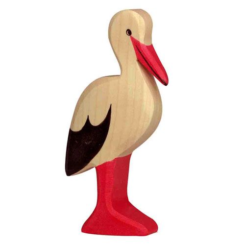 Holztiger ooievaar 12 cm