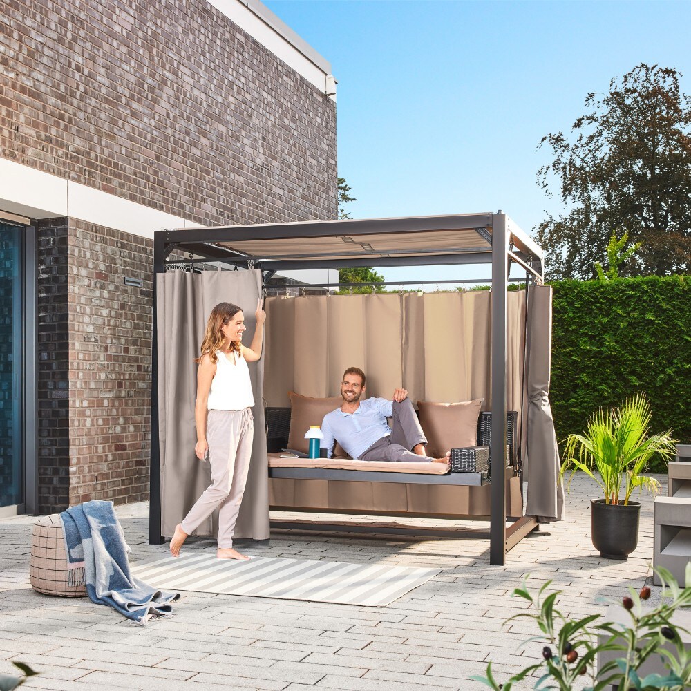 Home Deluxe Pavillon Provence mit Bett in Rattan-Optik