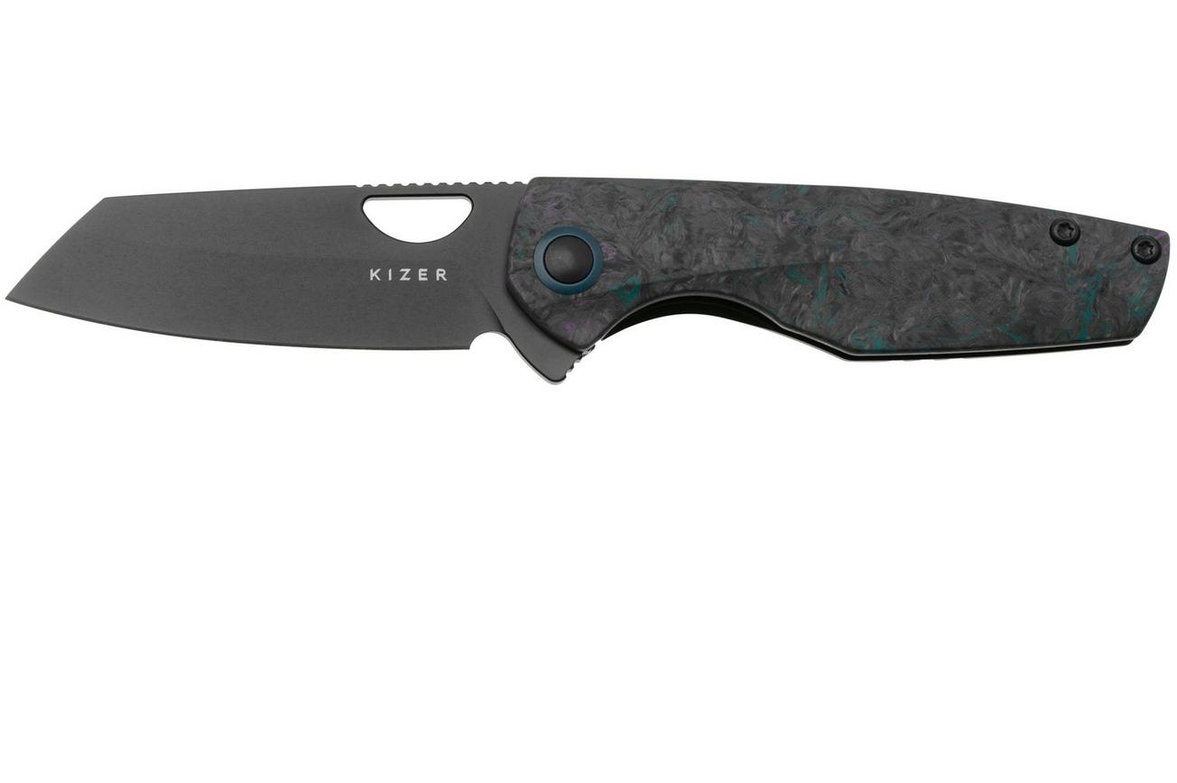 Kizer Sparrow Ki3628A3 Black PVD CPM 20CV, Fat Carbon Medusa/Titanium zakmes, Vincent Rizzo design