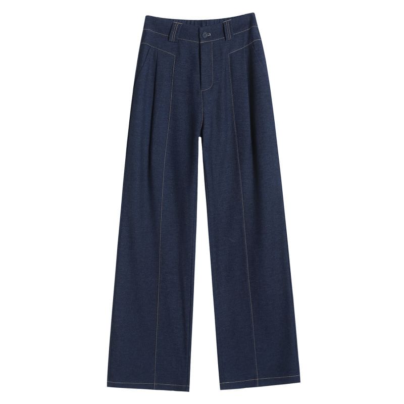 Jaqmine - High Waist Plain Wide Leg Jeans (Diverse ontwerpen)