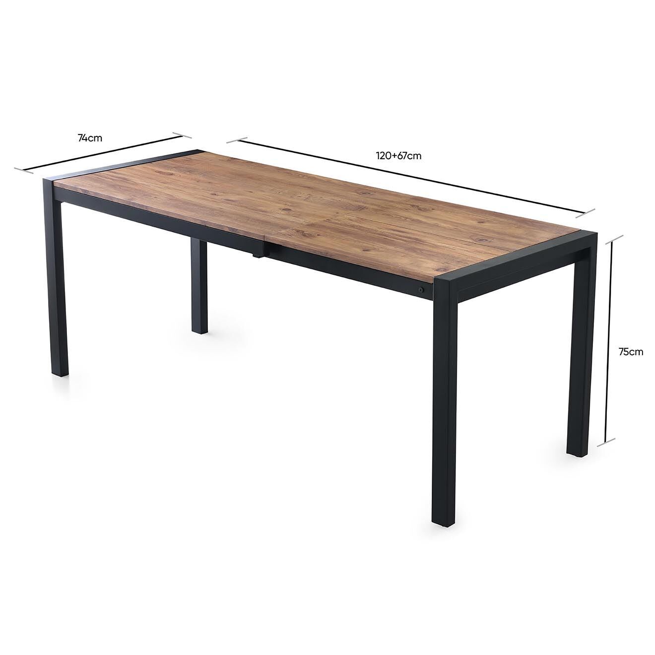 Wooden Art Table de salle à manger silva beige - 120-187x75x74 cm