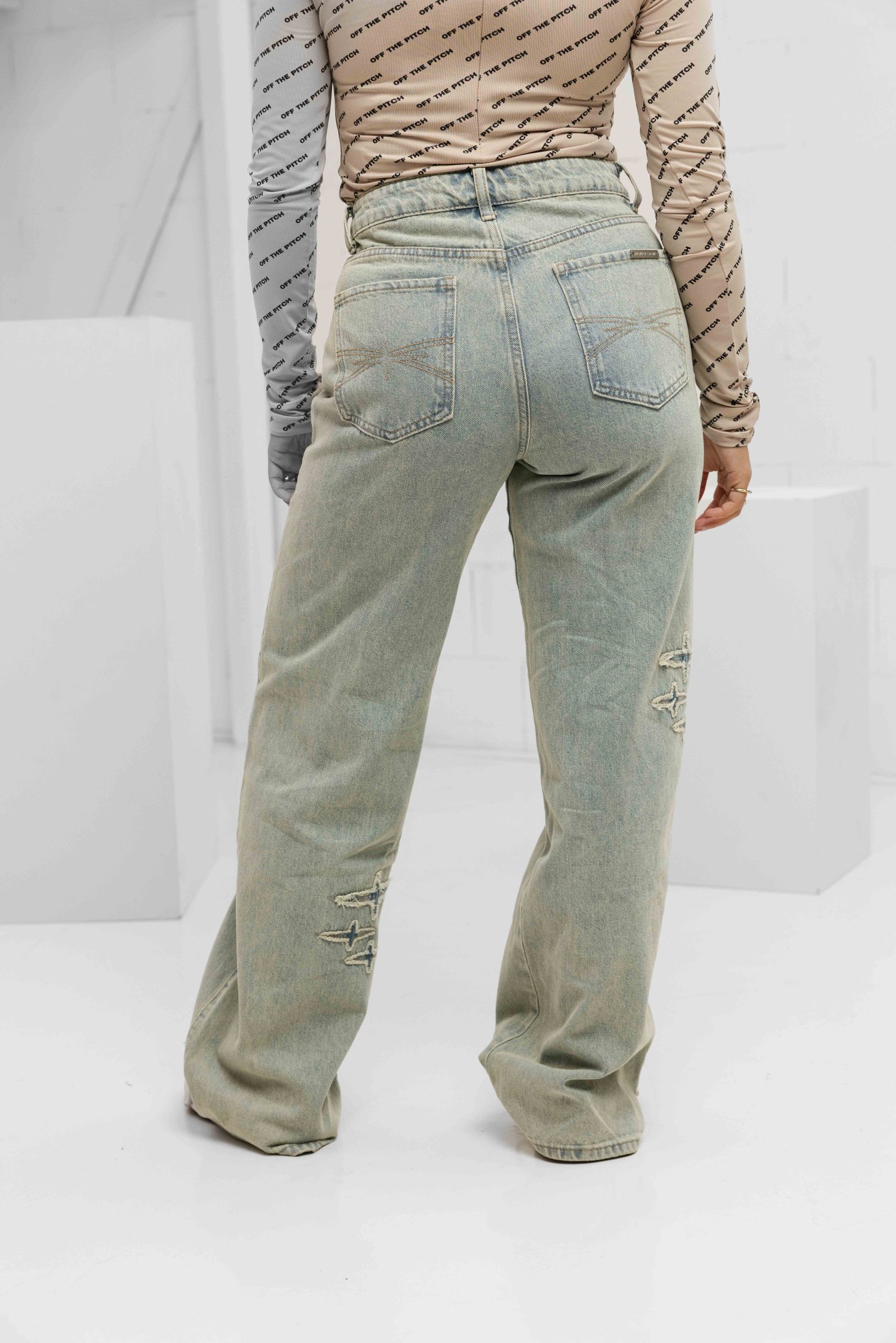 Project x Paris Wide Leg Jeans Dames Lichtblauw