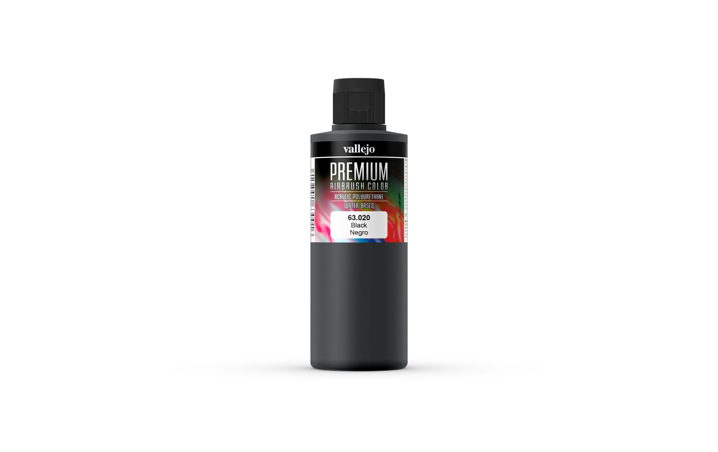 Airbrushfarbe Premium, Dunkel, 200 mlPremium Airbrush Farbe zum Lackieren von Lexan, Polycarbonat, Glasfaser, Metall und Polyethylene