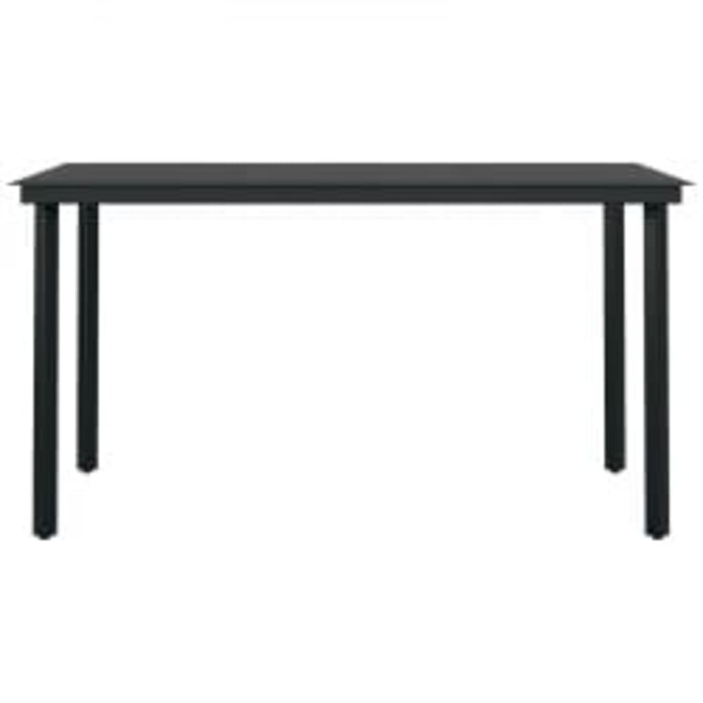 Mobilier de salle à manger de jardin coussins 7 pièces gris et noir