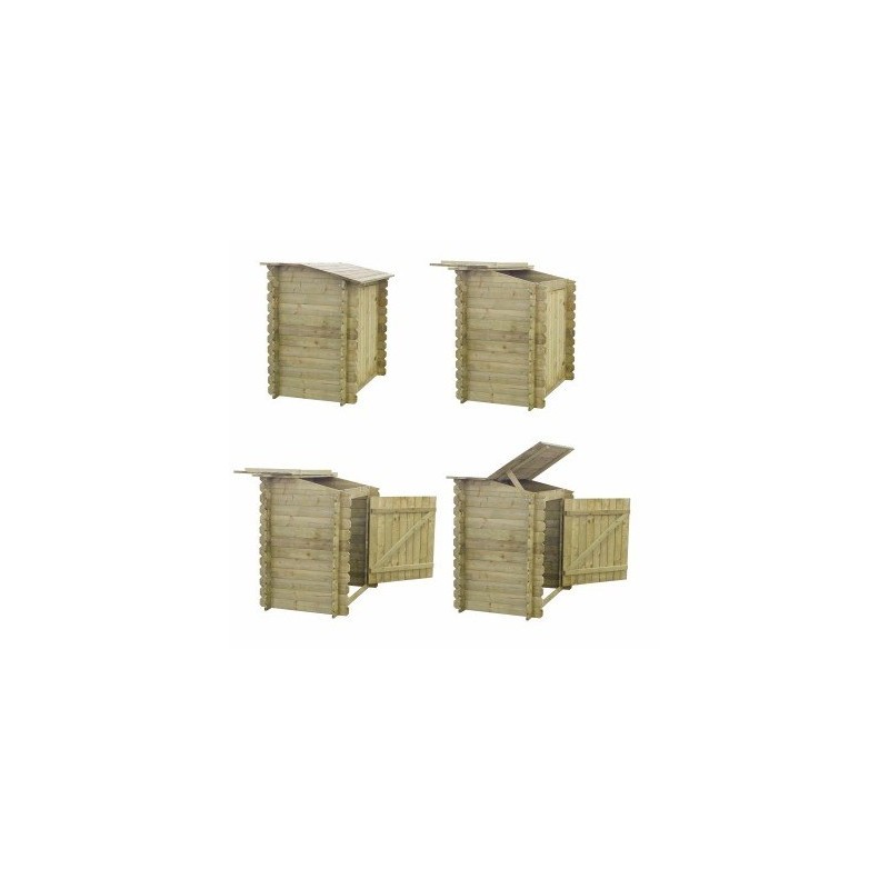 Piscine de jardin en bois - 12,20x6,20 x h.1,44 m - rectangulaire - coffre de filtration compris