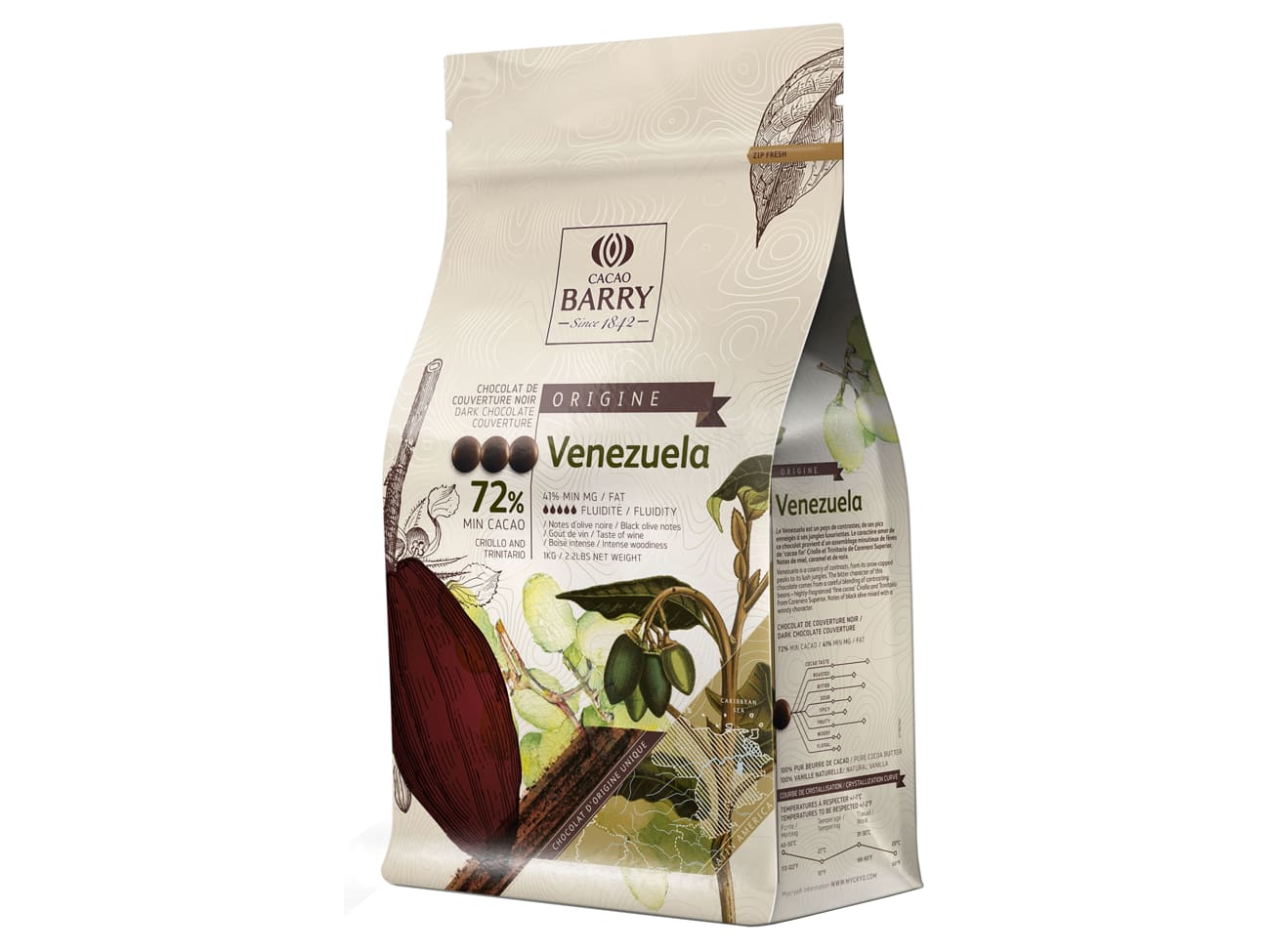 Chocolat noir Venezuela 72% - 1 kg - Cacao Barry