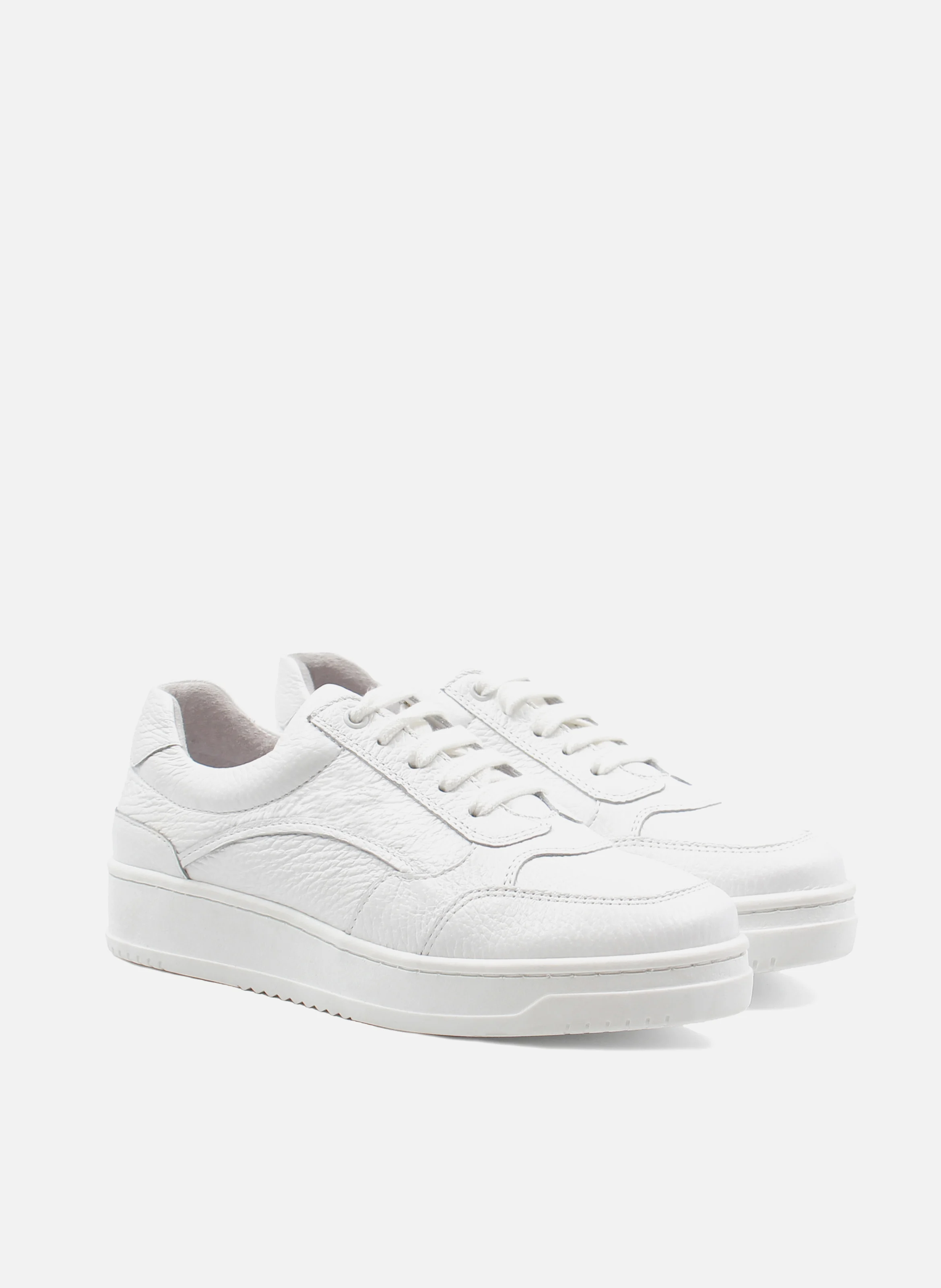 Baskets vintage cuir grainé | Blanc