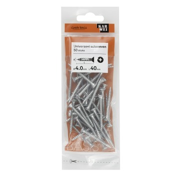 KARWEI unischroef platkop verzinkt 4x40 mm (50 stuks)