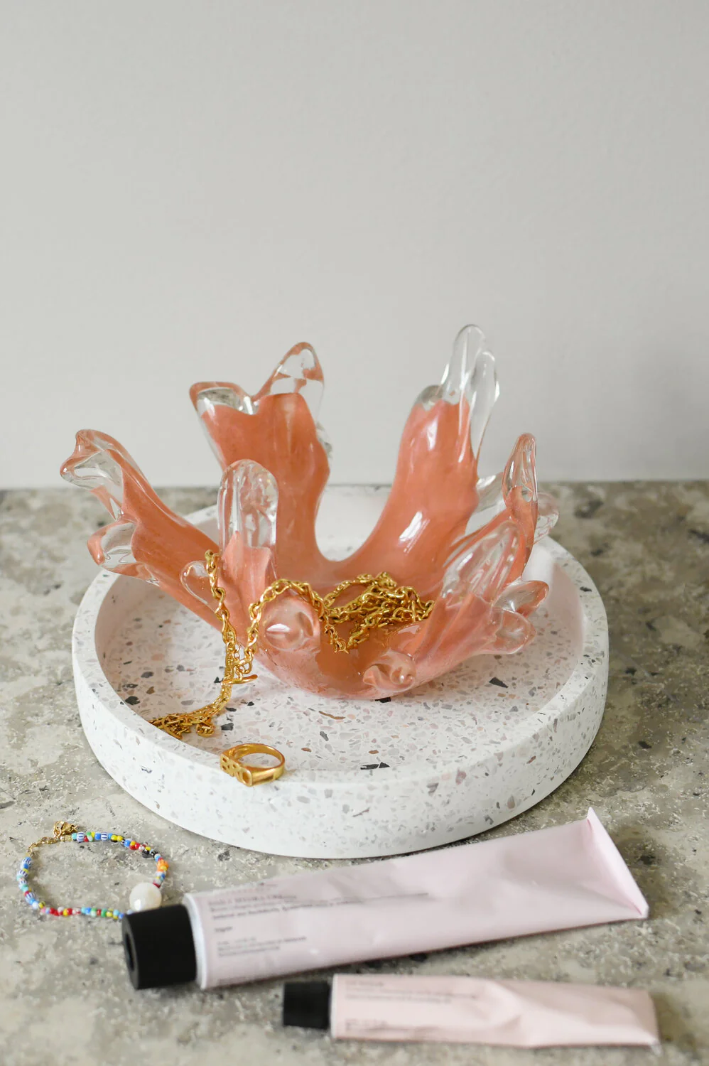 Bahne Interior  Glas koral, lys orange, 17,5x12 cm