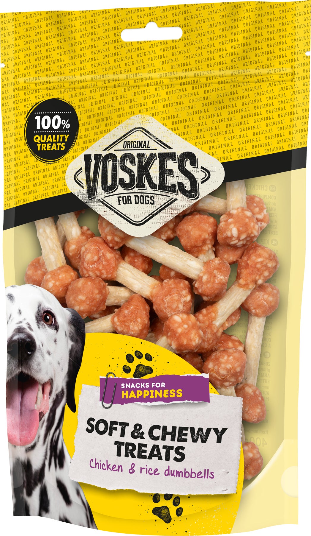 Voskes hondensnoepjes Soft & Chewy Treats kip / rijst halters 400 g