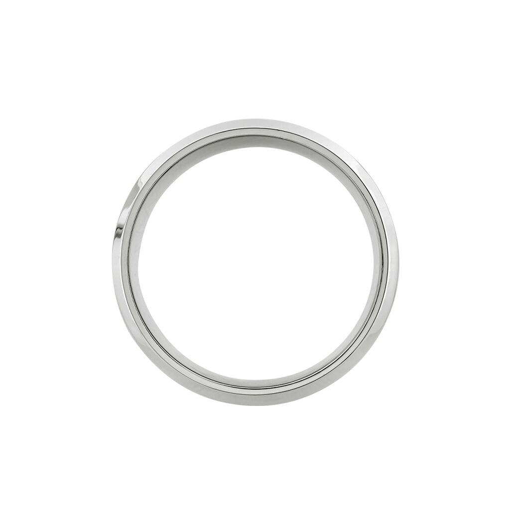 Bague Acier Blanc Tdeg Oxydes De Zirconium