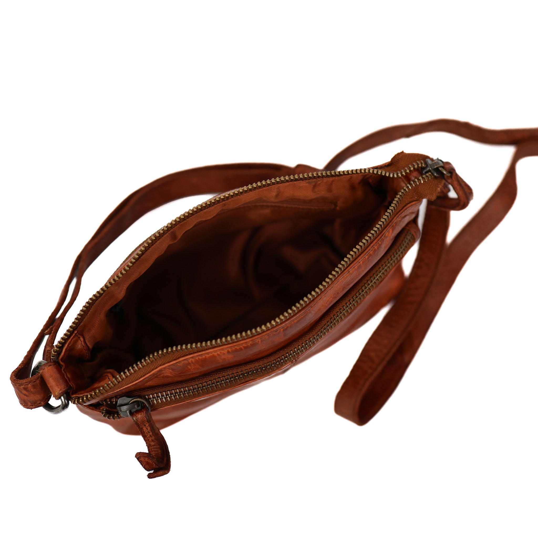 Klein schoudertasje 'Danielle' cognac Cognac
