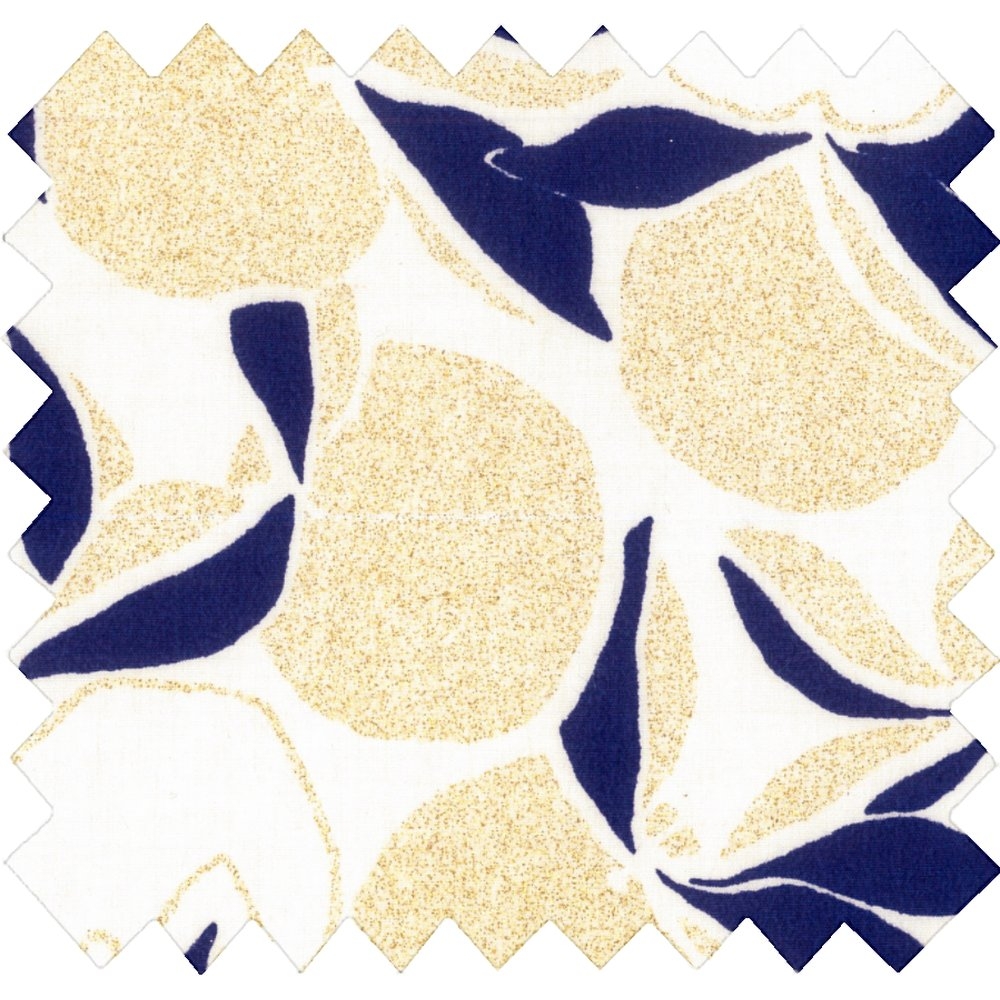 Coupon Tissu 50 Cm Citrons Dorés