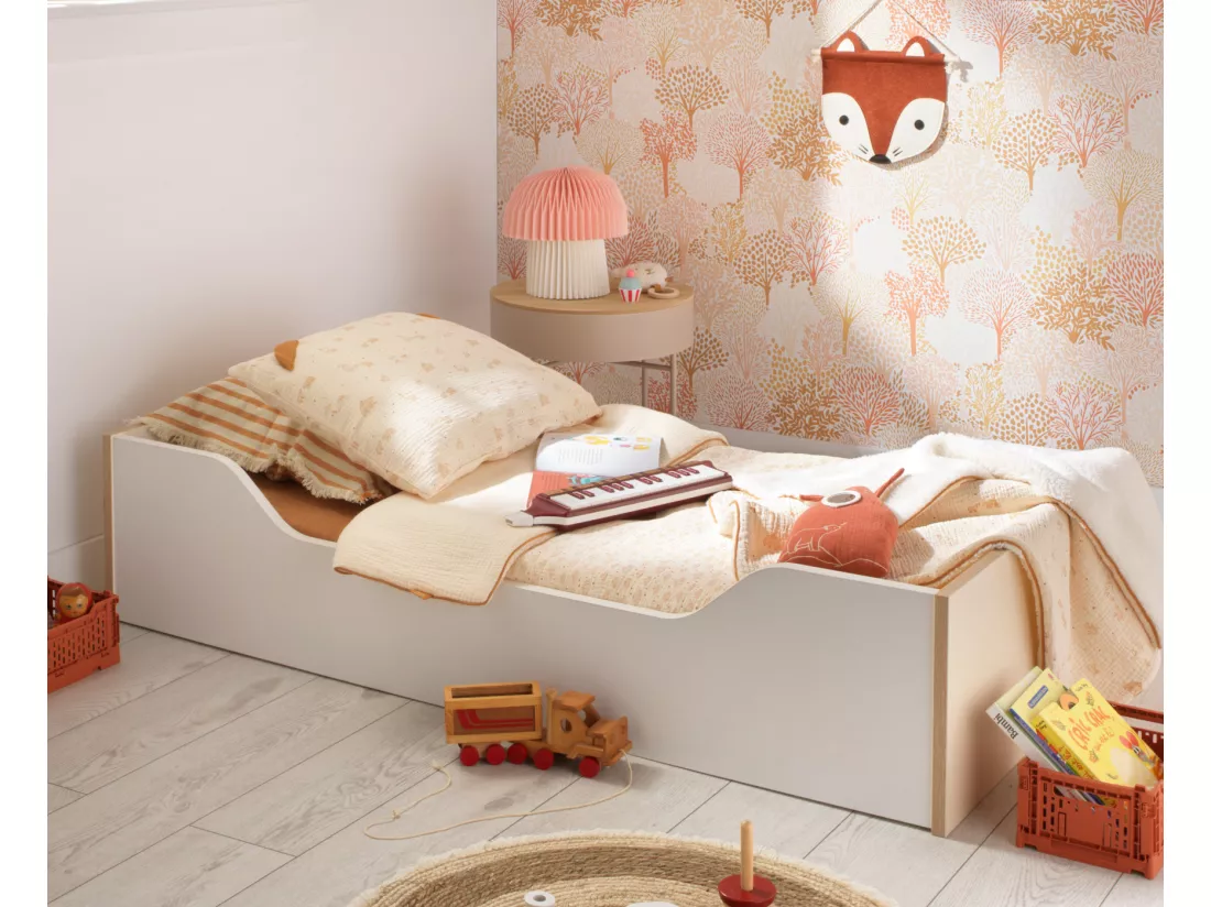 Housse de couette 100x135cm et taie d'oreiller en coton beige