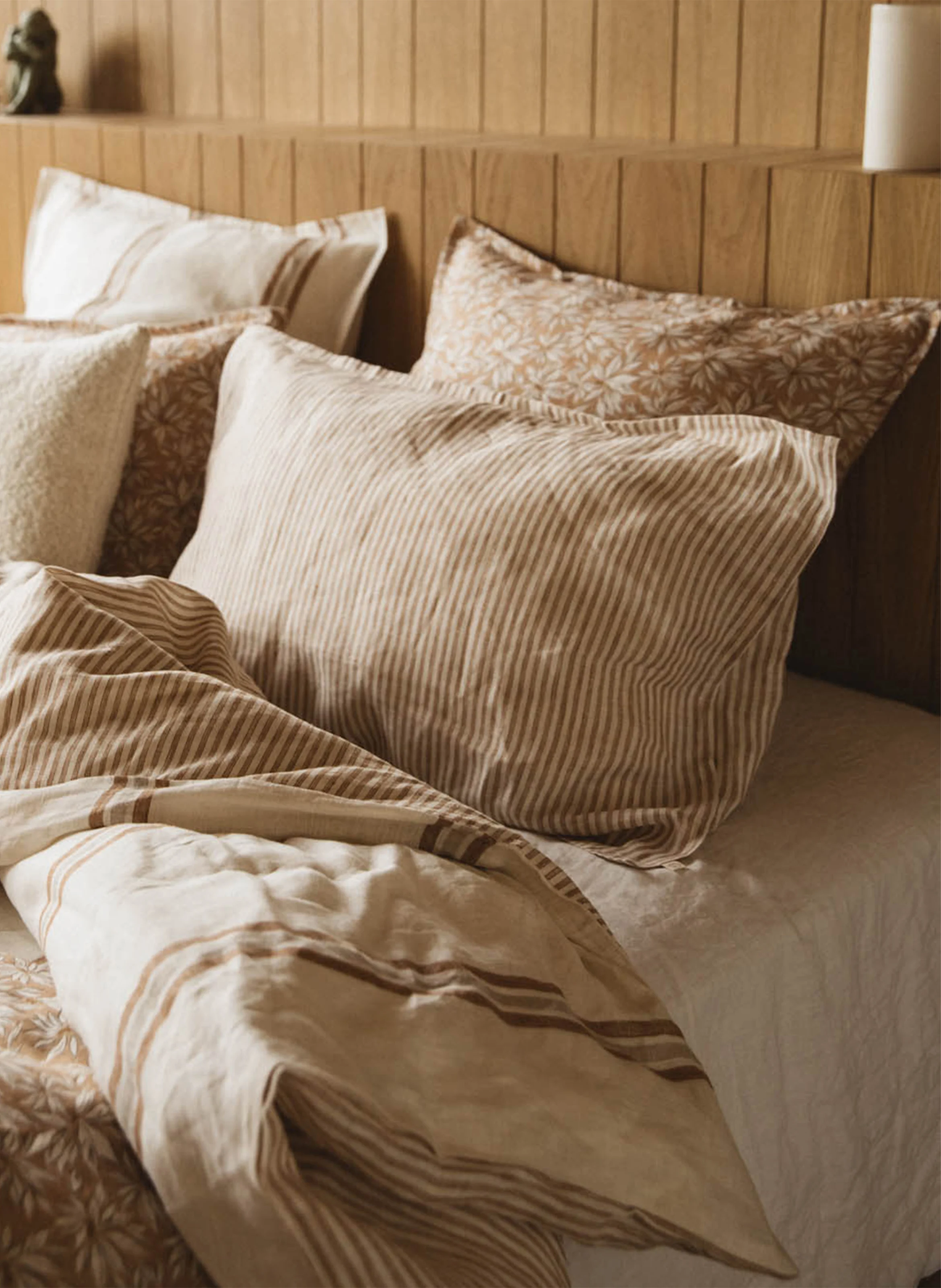 BELIZE - Coussin bouclette en lin et laine mélangés | Blanc
