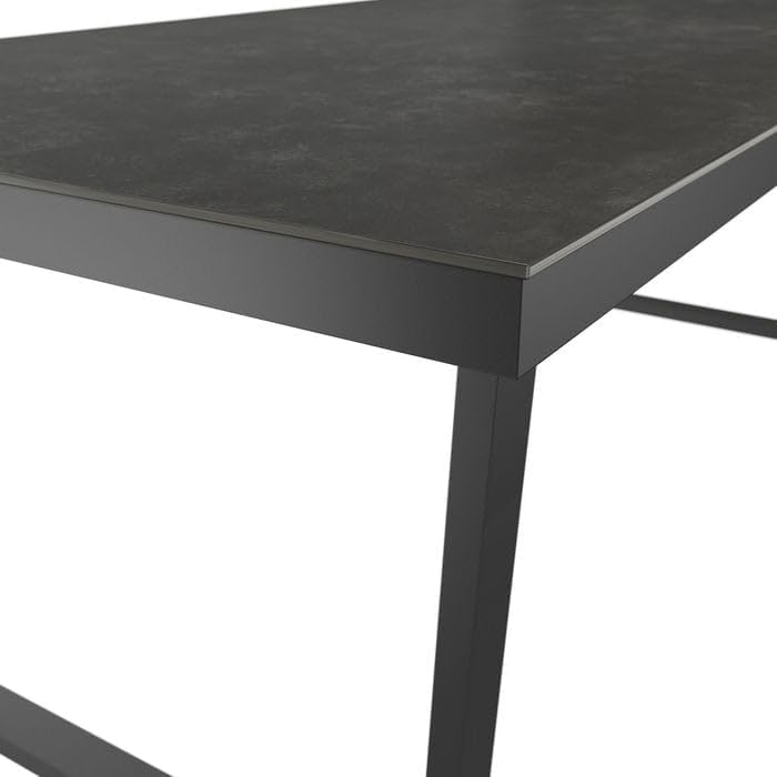 OUTLIV. Gartenmöbel Set Lucca L Aluminium 6-Sitzer Diningsofa Hochlehner stufenverstellbar Glaskeramik Tisch 220x100 cm Dunkelgrau wetterfest
