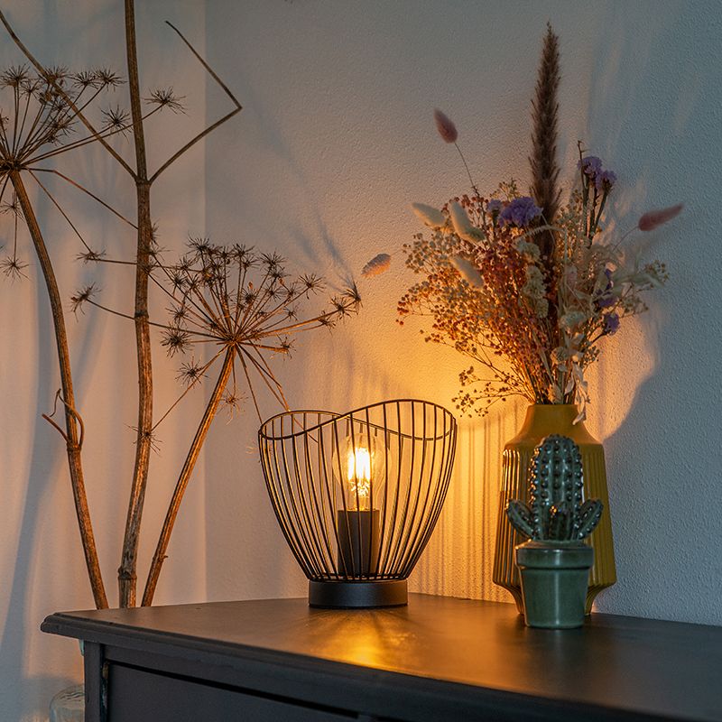 Moderne tafellamp zwart 20 cm - Pua