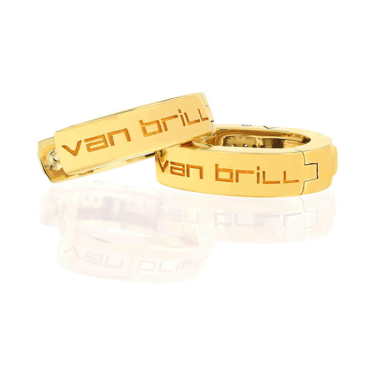 Créoles VAN BRILL or jaune 750, diamants.