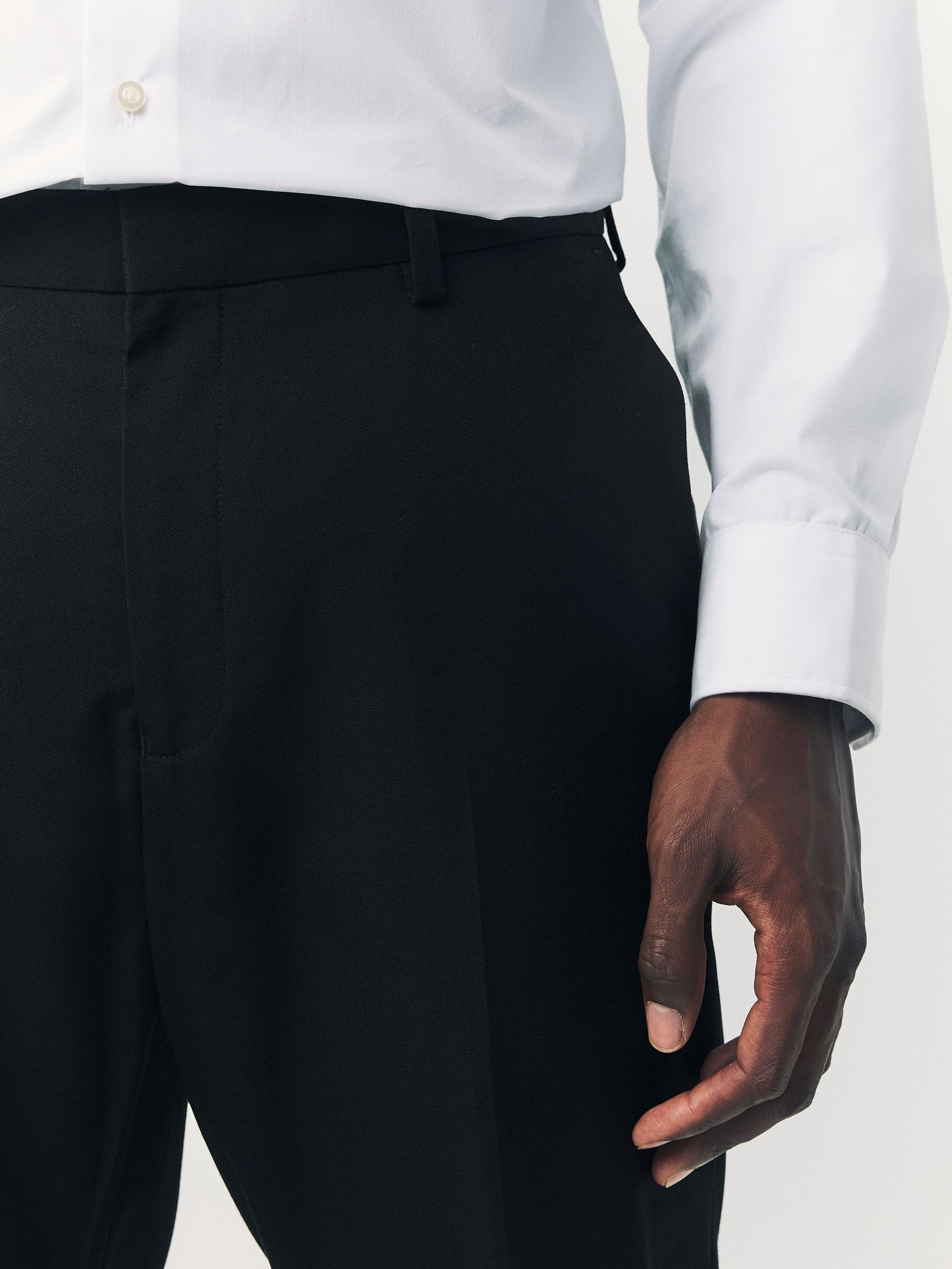 Zwart - Normale Pasvorm - Pantalon in smokingstijl