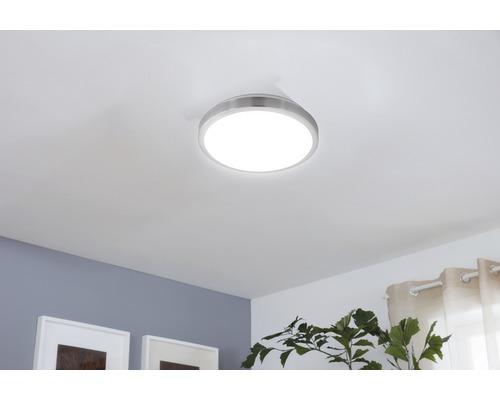 LED plafondlamp 18W 2000 lm 3000 K Ø 24,5 cm Competa wit/nikkel/mat