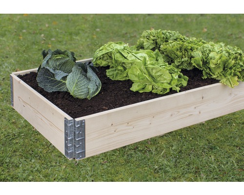 Verhoogd tuinbed, pallet met 23 in elkaar grijpende palletframes, gelijk met de grond, flexibel, 20 mm dik, 120 x 80 x 20 cm, natuur