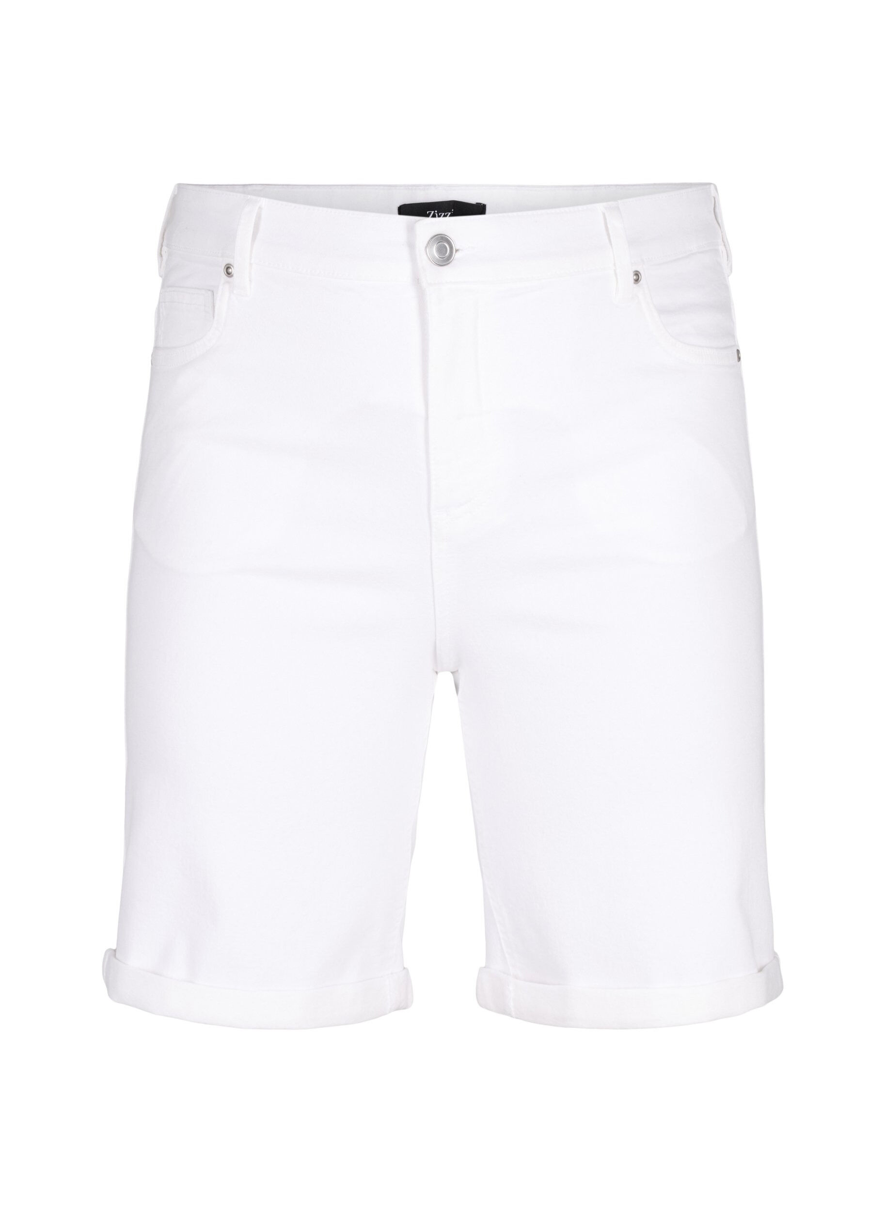 Tætsiddende denimshorts med høj talje