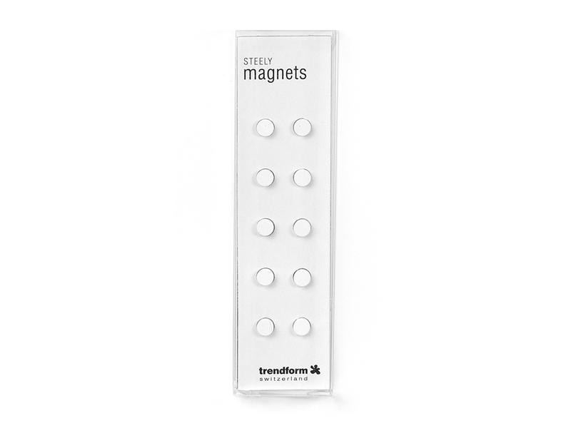 Trendform Haftmagnet Steely 10er Set , Weiss Magnete für Ihre Notizen