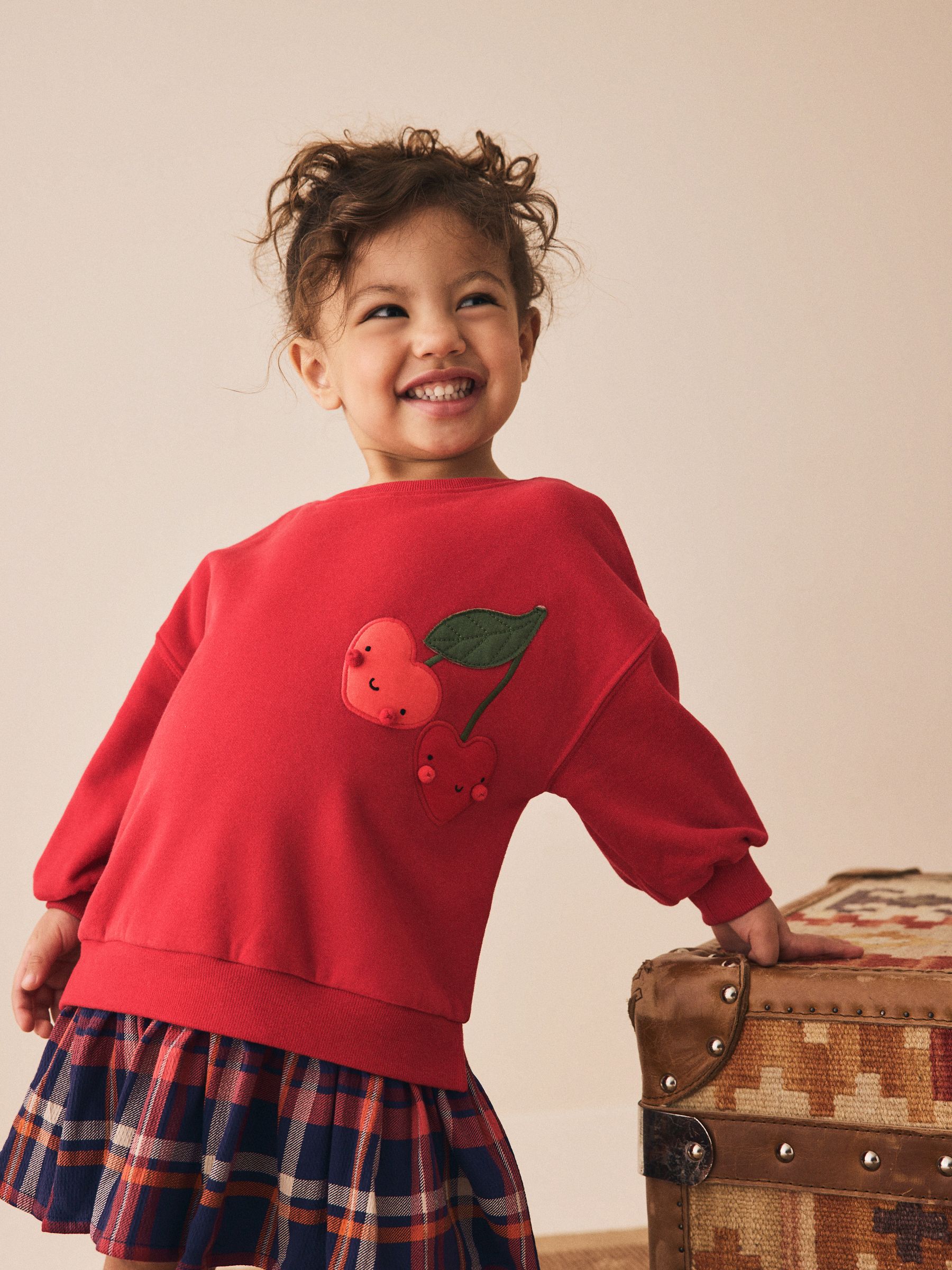 Rood - Sweaterjurk met ruit (3mnd-7jr)