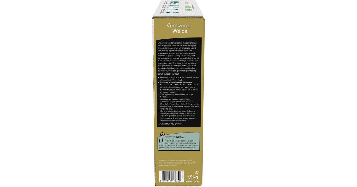 DCMGraszaad Weide 1,5 kg zaden  (Tot 125 m²)