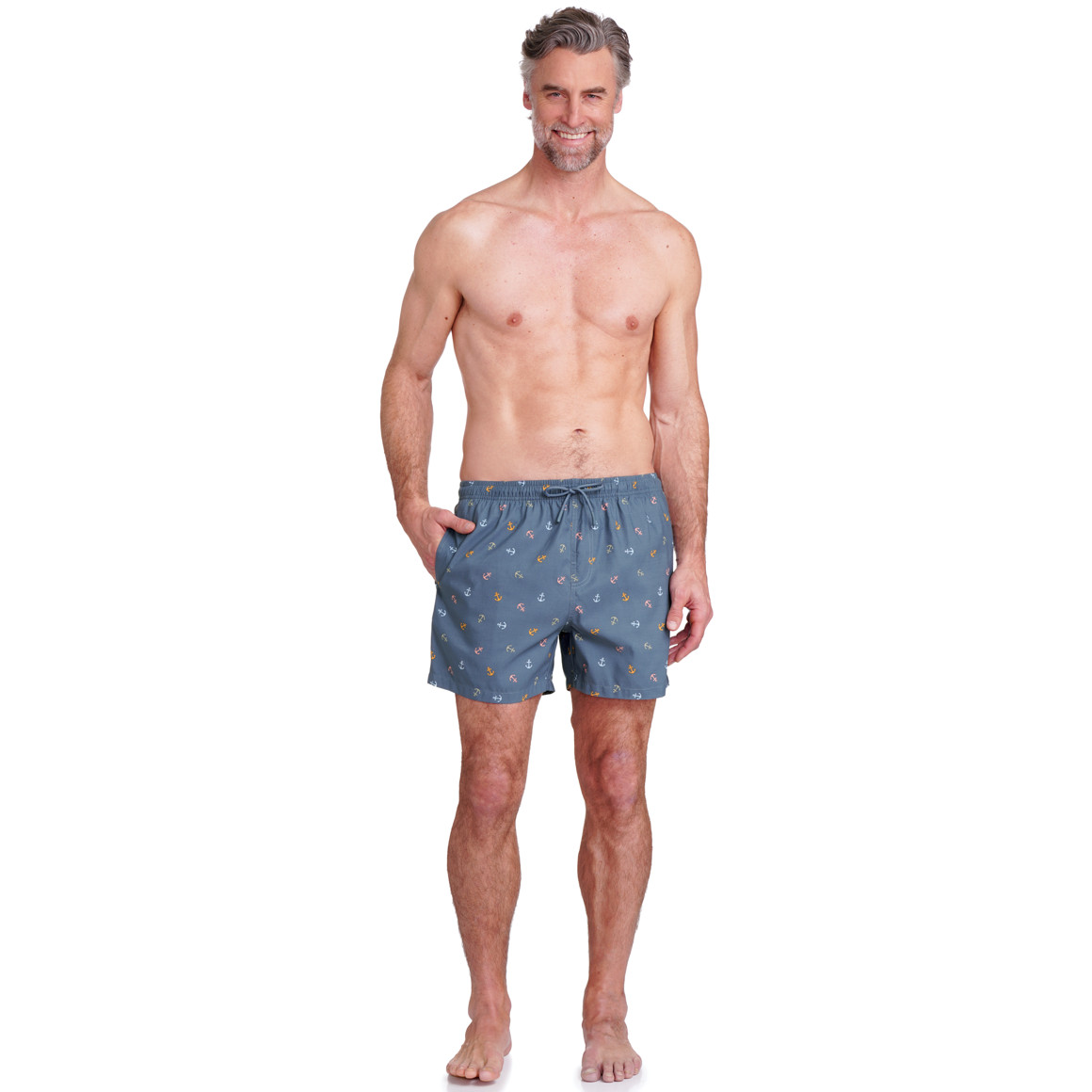 VanVaan Herren Badeshorts mit Anker-Motiven blau