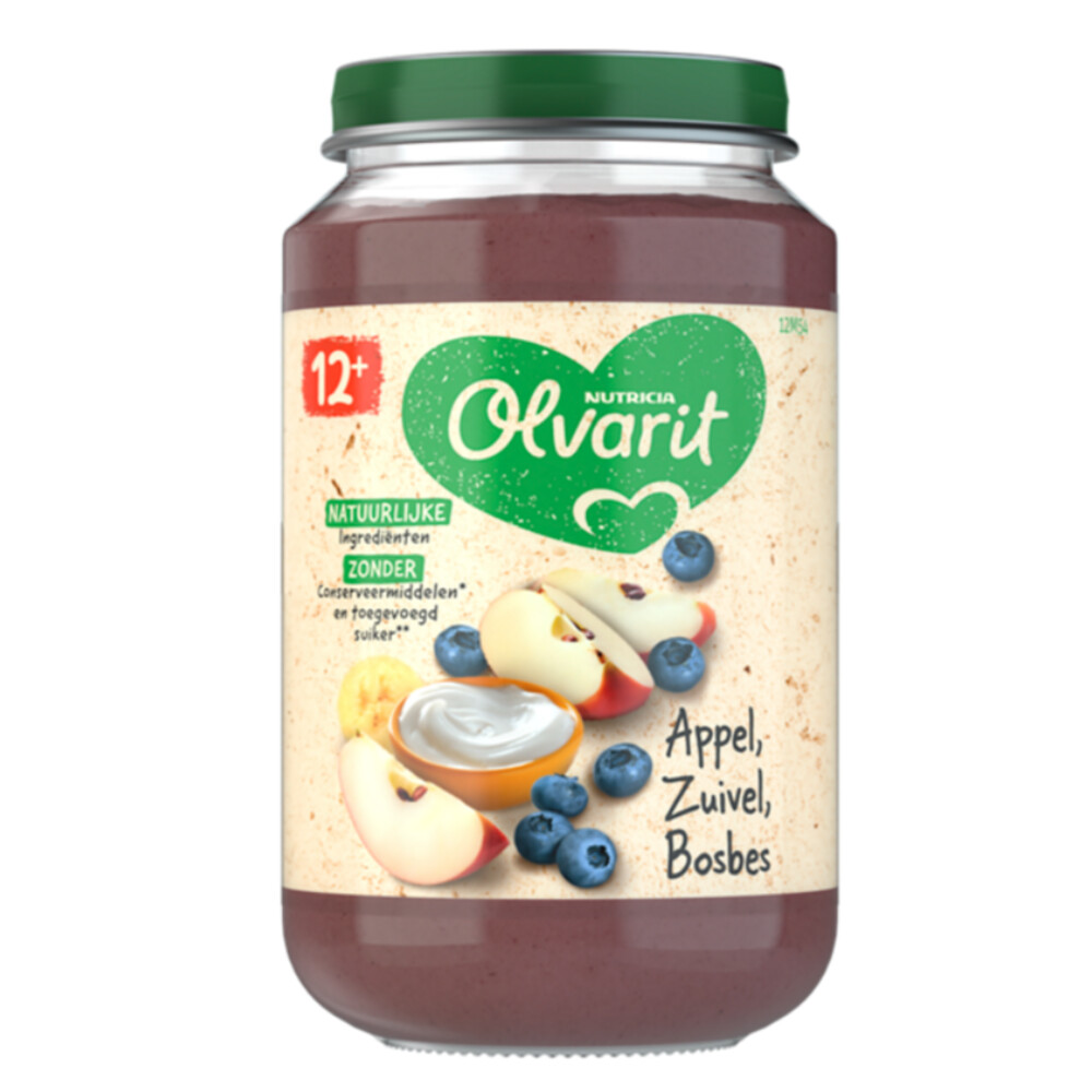 6x Olvarit Fruithapje 12m Appel Yogurt Bosbes200 gr