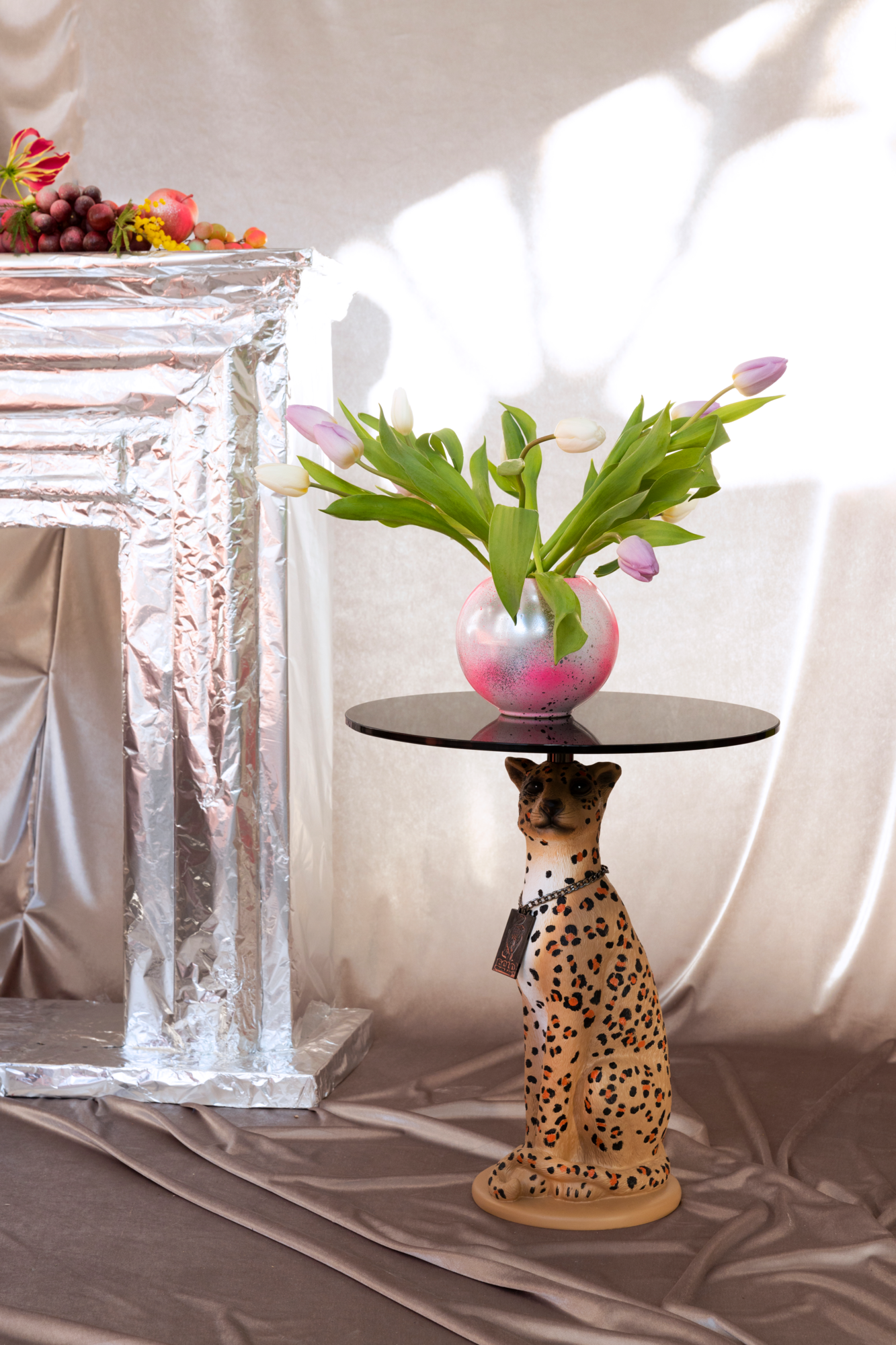 Bijzettafel Proudly Crowned Panther zwart
