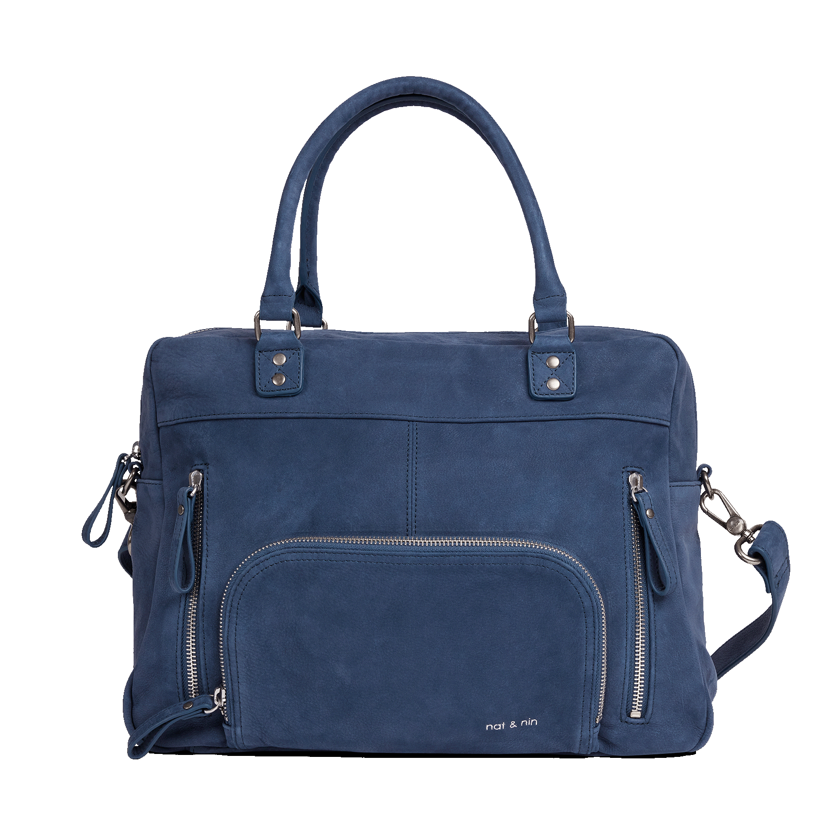 MACY - Cabas multipoches en cuir | Bleu