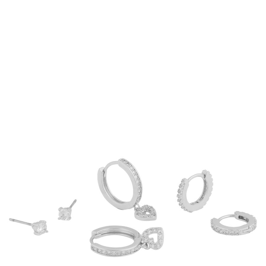 Snö Of Sweden Maine Earring Set 3 Silver/Clear