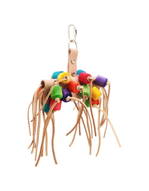 Keddoc Vogelspeelgoed Leather String - Vogelspeelgoed - 28x15x10 cm Multi-Color