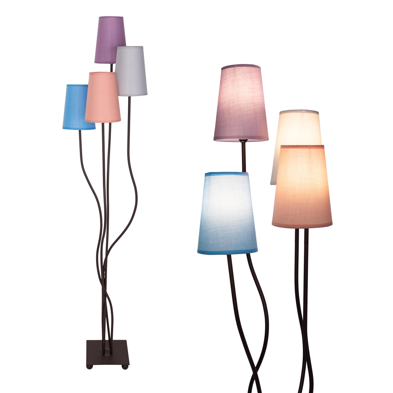 Stehleuchte BOHO - braun-bunt - 4-flammig - 138 cm