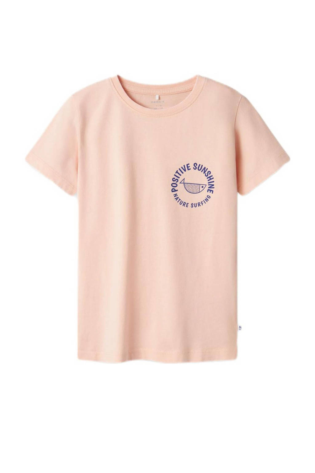 NAME IT T-shirt NKMFEMTEN met backprint zalmroze/blauw