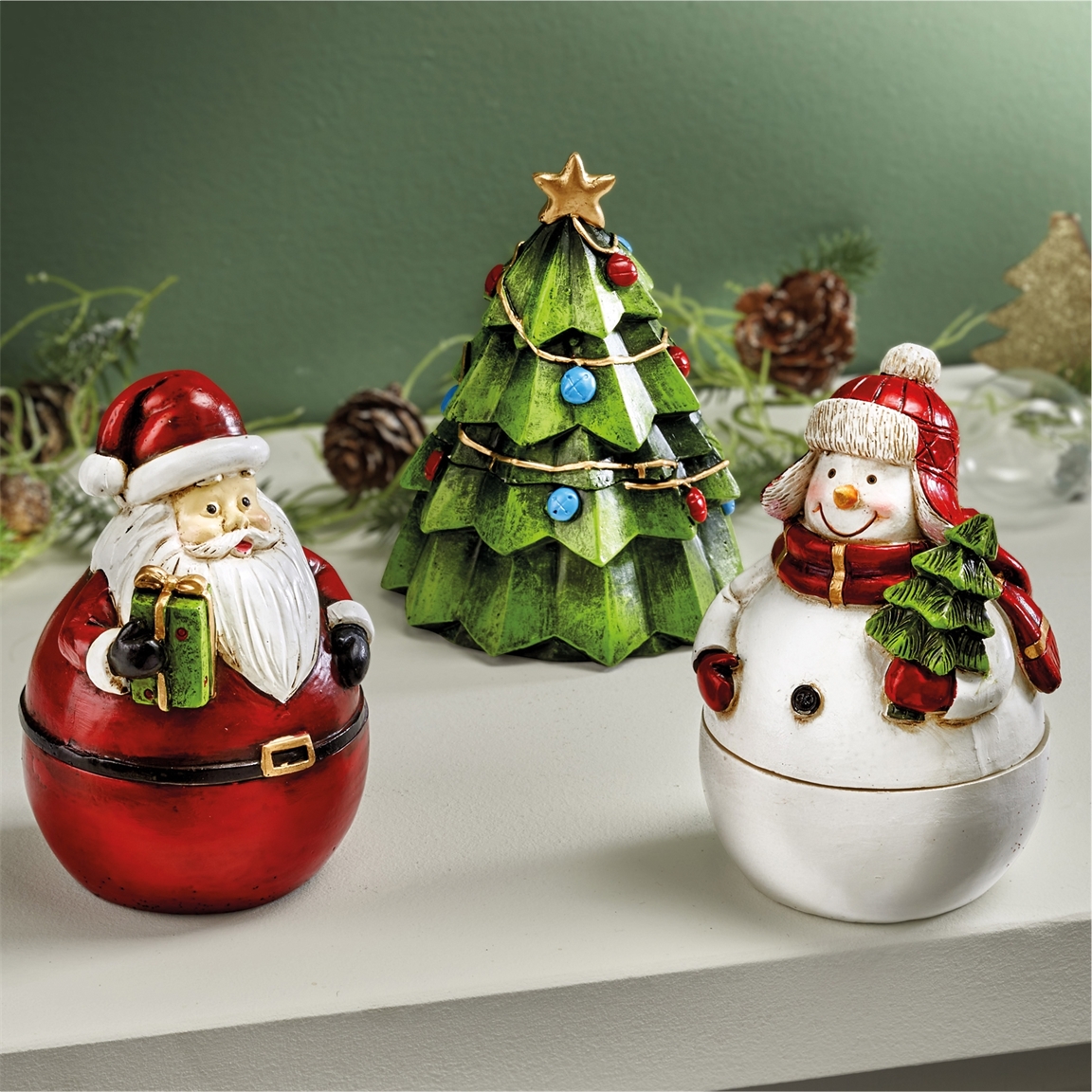 Lot de 3 boîtes cadeau trio de Noël