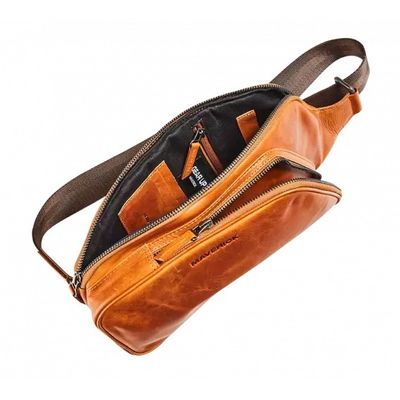Maverick - Sac bandoulière porté travers cuir - cognac