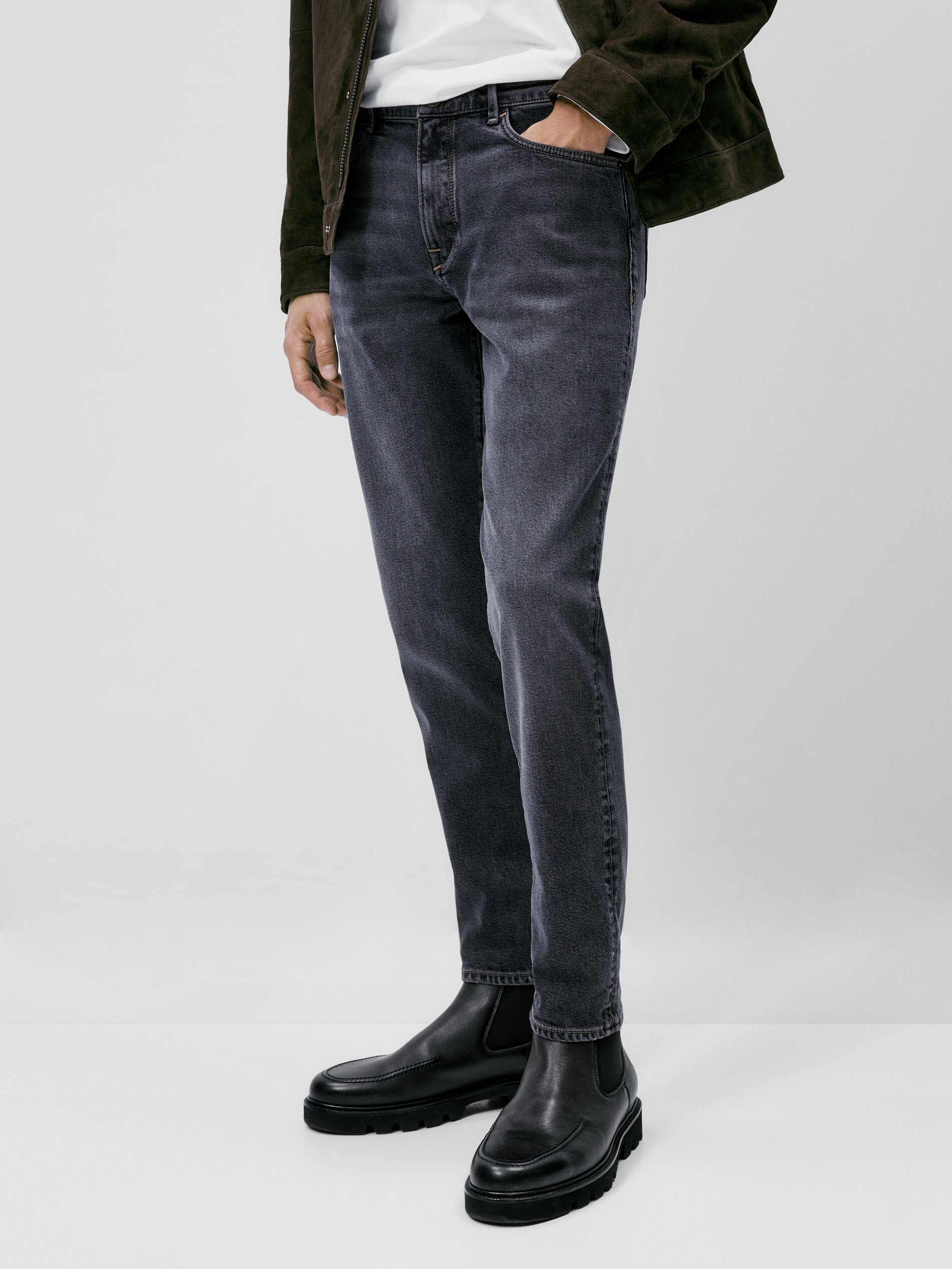 Calça vaquero com corte afunilado - INDIGO
