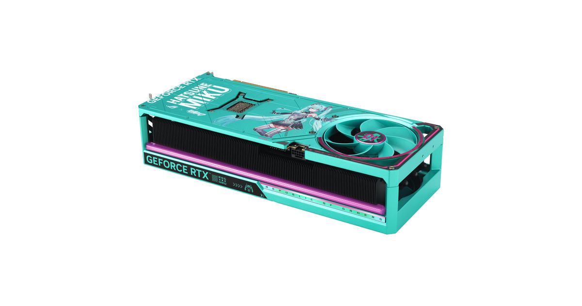 ASUSGeForce RTX 5080 ROG ASTRAL GAMING OC Hatsune Miku Edition grafische kaart  (Turquoise, DLSS 4, 3x DisplayPort, 2x HDMI 2.1)