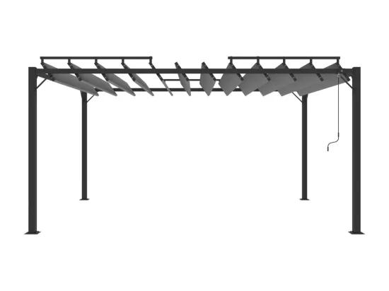 Tonnelle avec toit à persienne 3x4 m Anthracite Tissu aluminium