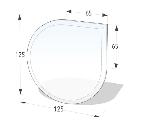 Glazen brandwerende plaat 125x125 cm