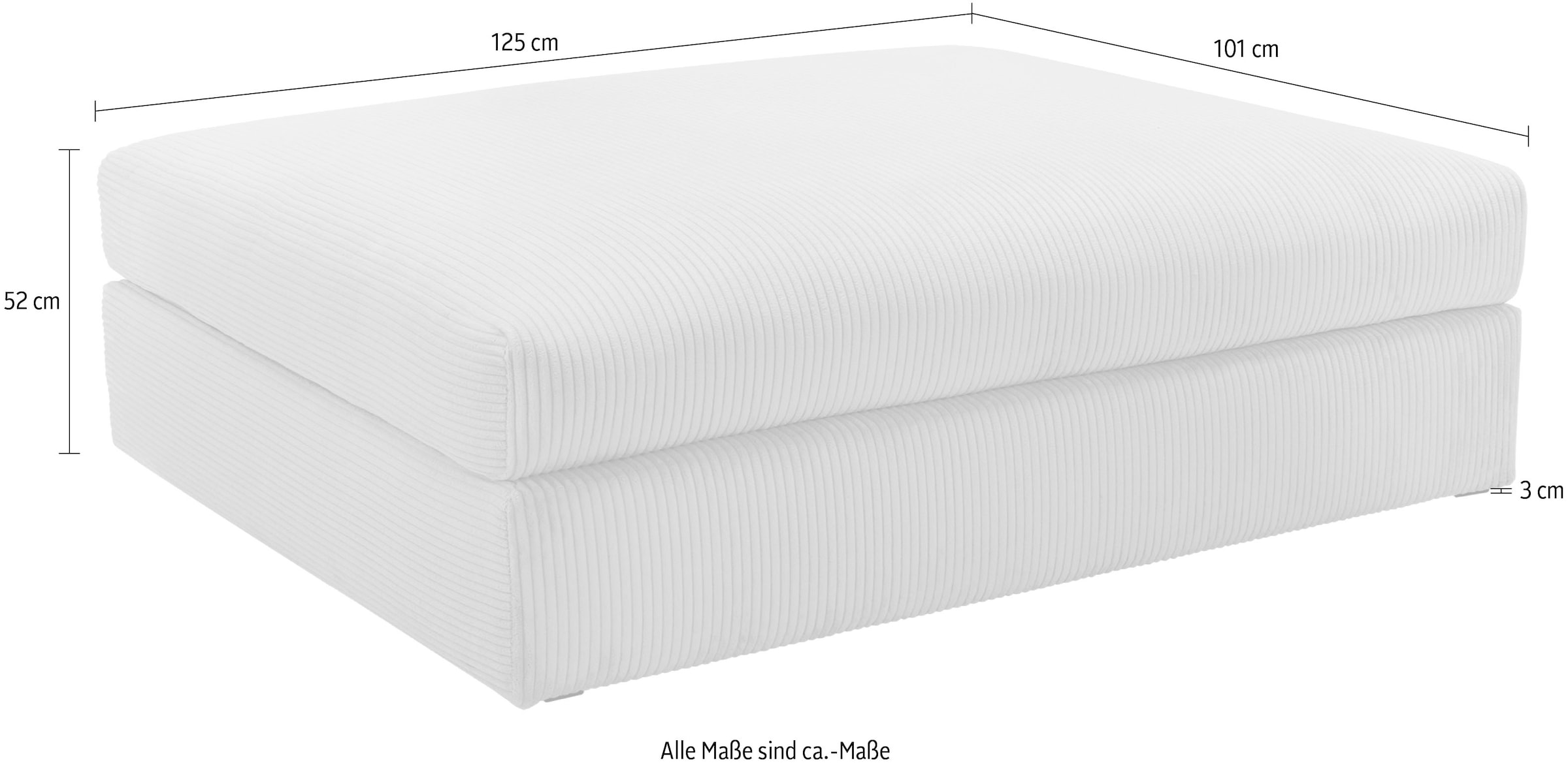 Home affaire Polsterhocker »Soft&Cosy XXL, B: 125 cm« Mega-Hocker, in Cord oder Chenille-Struktur wählbar